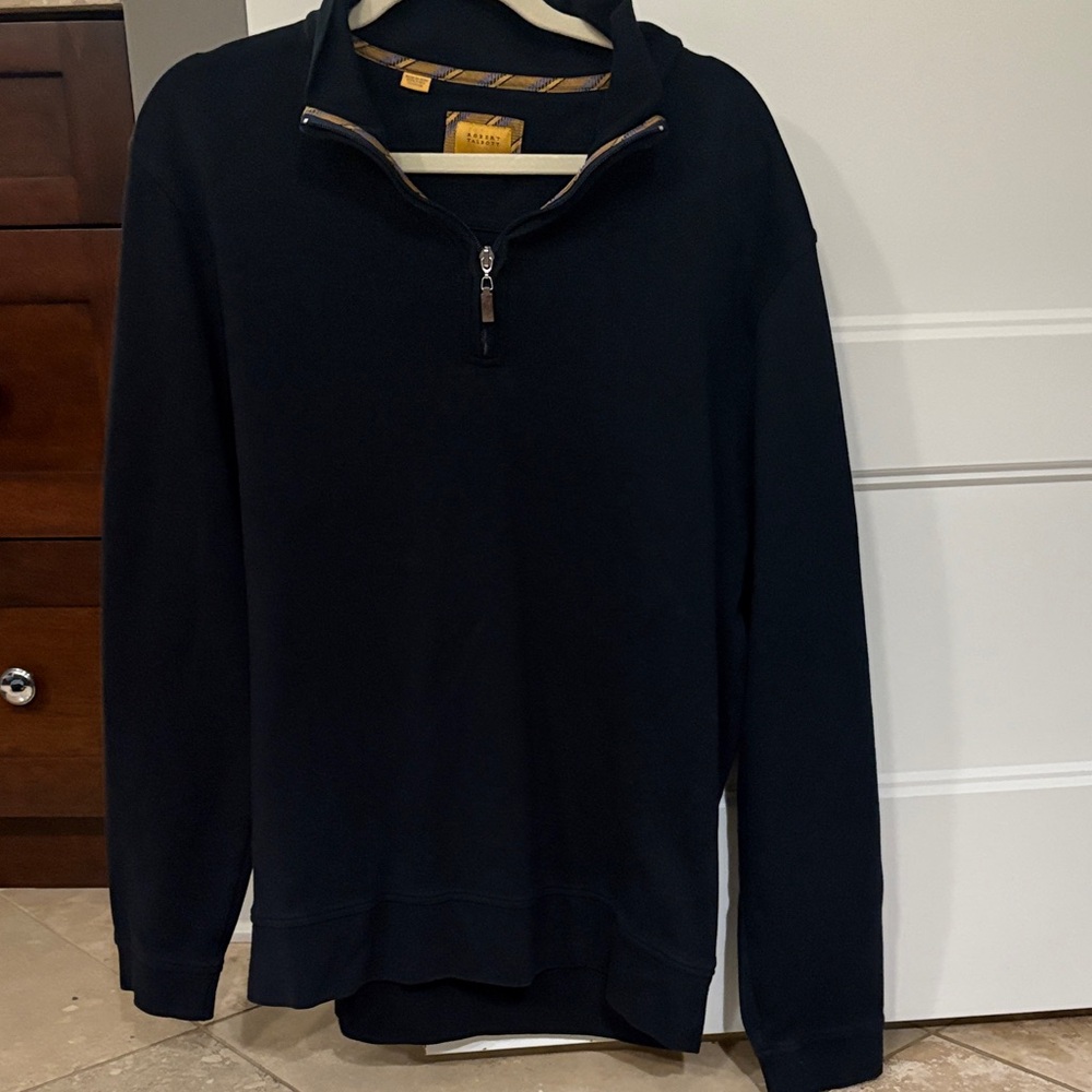 Robert Talbott Navy Zip-Up Sweater